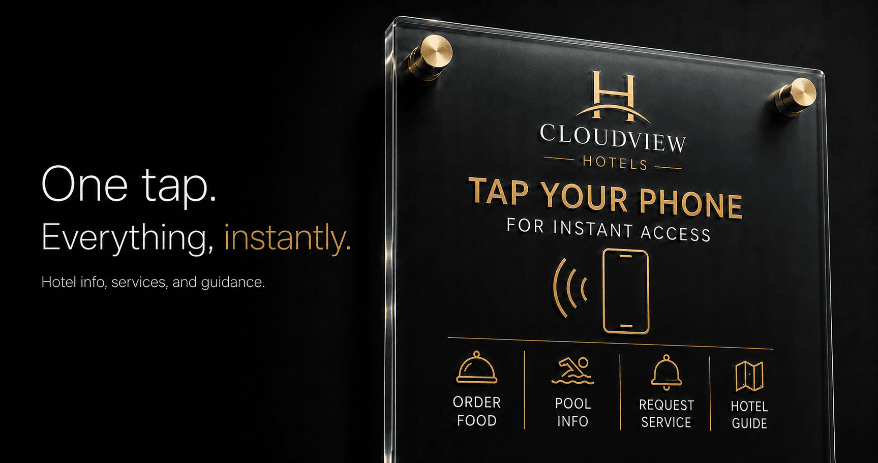 Tap your phone instant access signage