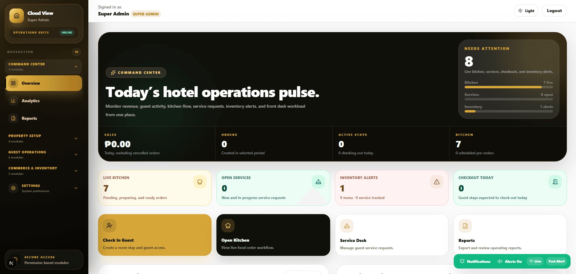 Daily operations pulse.